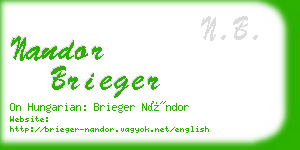 nandor brieger business card